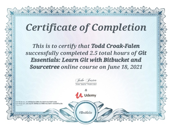 Git Essentials certificate