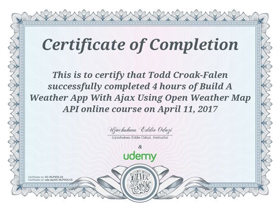 Open Weather Map API certificate